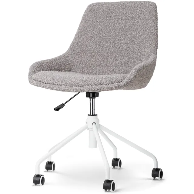 Nolon Nout-Isa bureaustoel bouclé taupe - wit onderstel