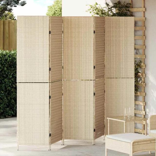 vidaXL Kamerverdeler Beige 242 x 180 cm poly rattan, foto 2