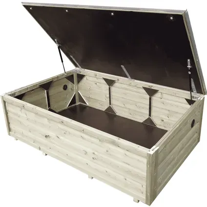 Lutra Kussenbox - Hout - Naturel - 170x100x56cm, foto 2