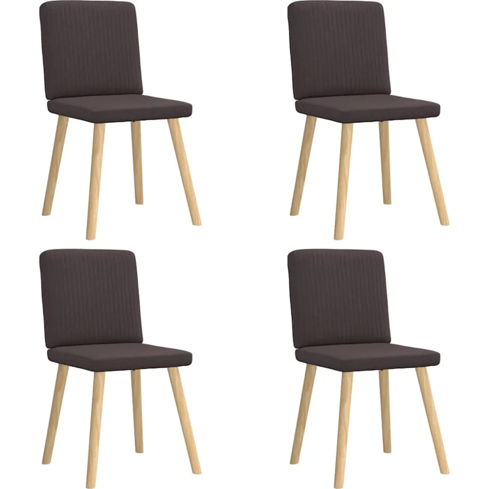 vidaXL Eetkamerstoelen 4 st stof donkerbruin bruin, foto 3