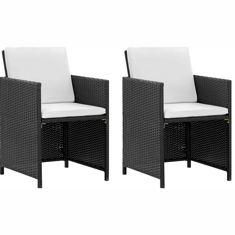 vidaXL 5-delige Tuinset met kussens poly rattan zwart, foto 2