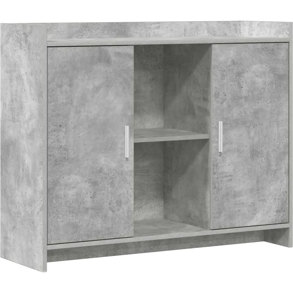 vidaXL Dressoir Concrete Grey 98,5 x 33 x 80 cm Bewerkt hout Grijs
