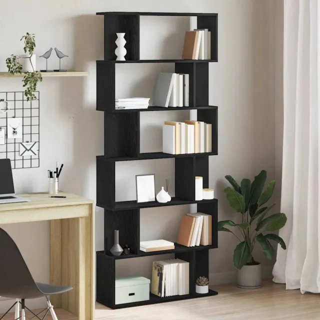 vidaXL Boekenkast Zwart Eiken 80x24x190,5 cm Engineered Wood, foto 2