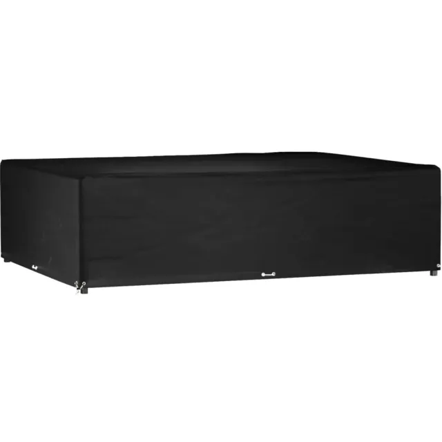 vidaXL Tuinmeubelhoes met 16 oogjes rechthoekig 300x200x75 cm Zwart