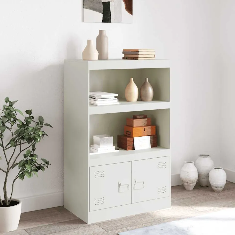 vidaXL Dressoir 67x39x107 cm staal wit, foto 3