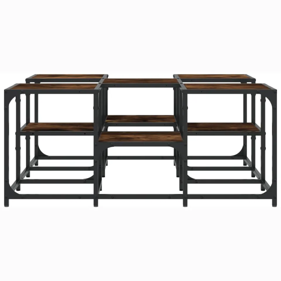 vidaXL Salontafel 91x91x40 cm bewerkt hout gerookt eikenkleurig Bruin