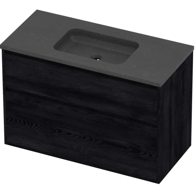 Proline Rollo Badmeubelset Hardsteen Elegant Midden 100x46x67 cm Blue Stone Black Oak