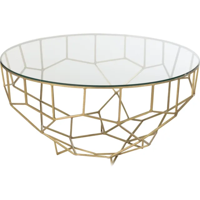 J-Line tafel Moza - metaal/glas - goud