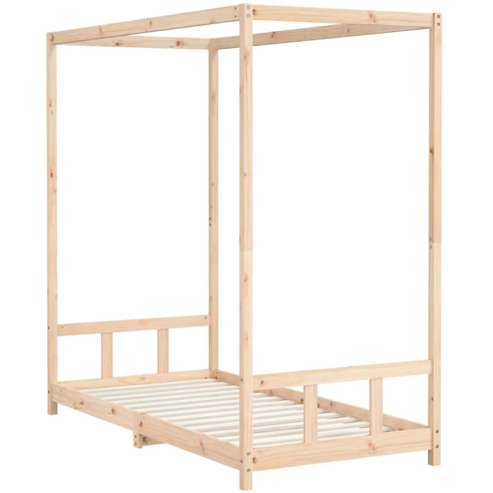 vidaXL Kinderbedframe 90x190 cm massief grenenhout bruin, foto 3