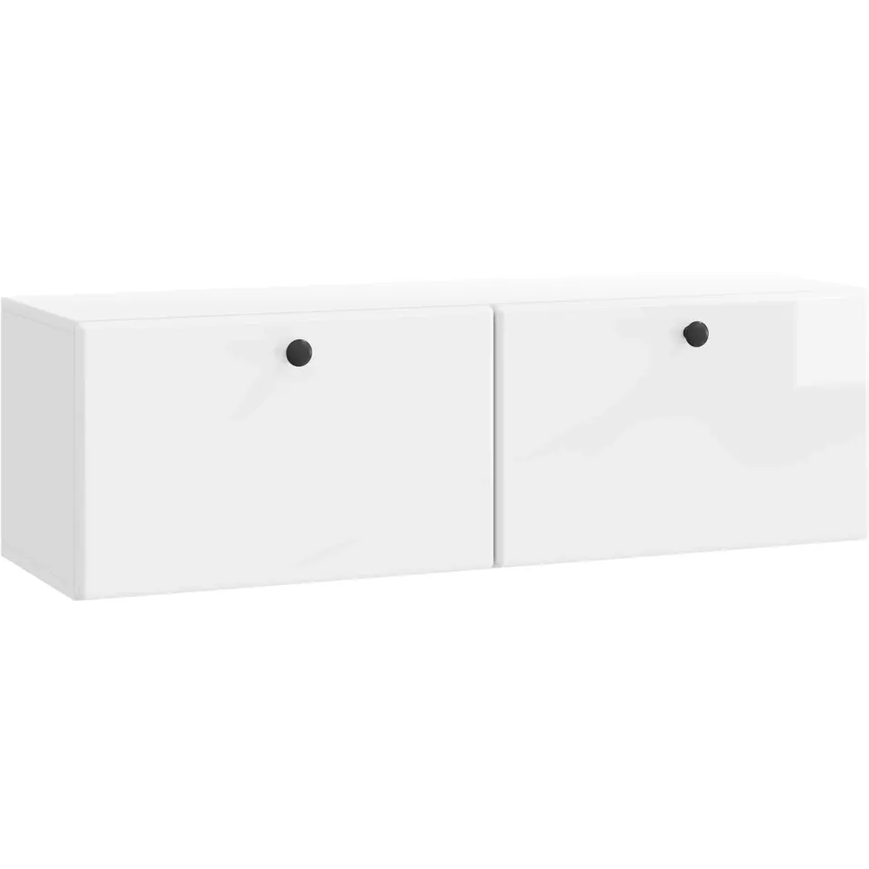 vidaXL Wandbeugel TV-kast 98 x 31 x 30 cm Hoogglans Wit Bewerkt hout