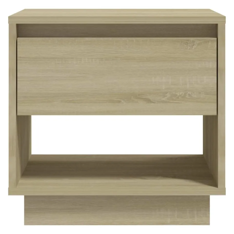 vidaXL Nachtkastje 45x34x44 cm bewerkt hout sonoma eikenkleurig Beige