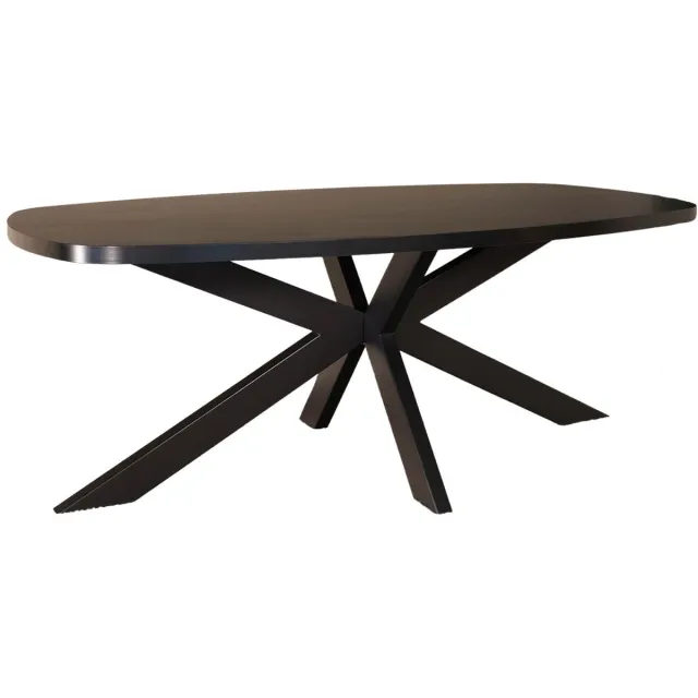 Lizzely Garden & Living Eettafel Leco deens ovaal 240cm zwart melamine ovale tafel eetkamertafel