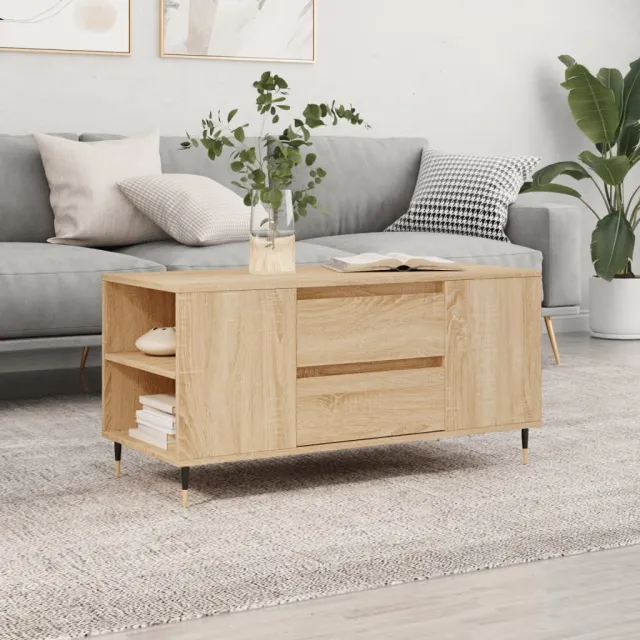 vidaXL Salontafel 102x44,5x50 cm bewerkt hout sonoma eikenkleurig, foto 2