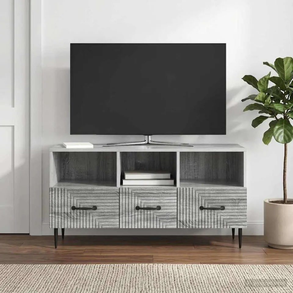 vidaXL TV-kast met lade Grijs sonoma 102 x 34,5 x 50 cm Bewerkt hout, foto 4
