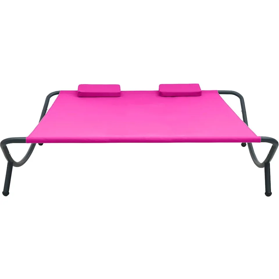 vidaXL Loungebed stof roze