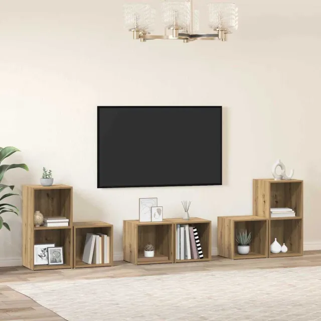 vidaXL Tv-meubelset 6 st 37 x 35 x 72 cm Artisan Eiken, foto 2
