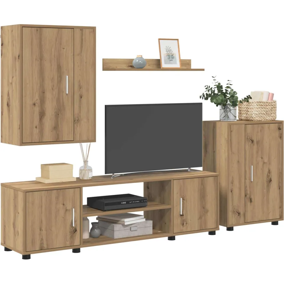 vidaXL Tv-meubelset 140 x 40 x 33 cm Artisan Eiken, foto 3