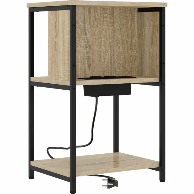 vidaXL Nachtkastje Sonoma Eiken 38 x 31 x 61 cm Bewerkt hout Bruin