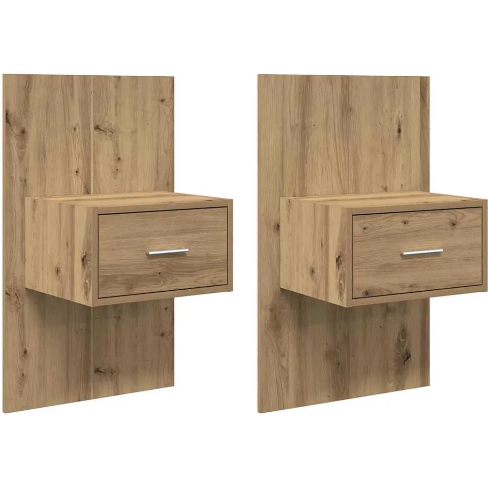 vidaXL Nachtkastje 2 st Artisan Eiken 50 x 32,5 x 80cm Bewerkt hout, foto 3