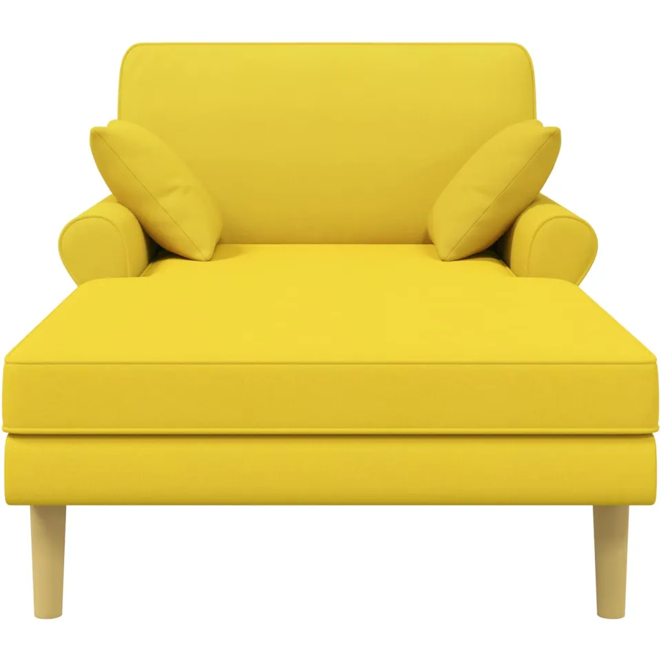 vidaXL Chaise longue Lichtgeel Stof