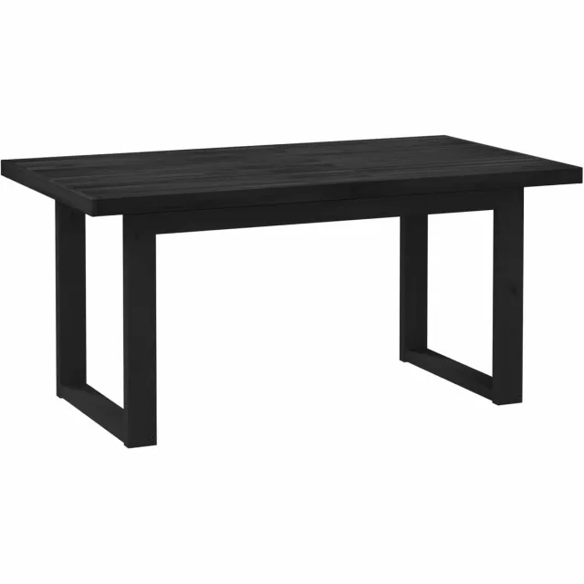 vidaXL Eettafel - NOAIN - 160 - cm - Massief - grenenhout - Zwart - Rechthoekig