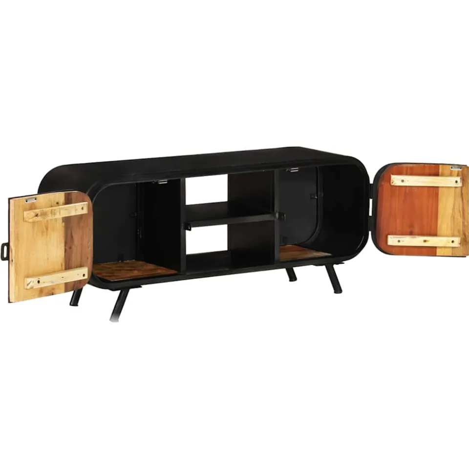 vidaXL Tv-meubel 110x30x45 cm massief gerecycled hout bruin, foto 3