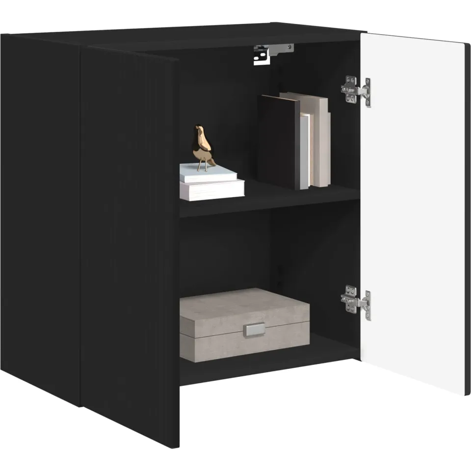 vidaXL TV-wandkast 59,5 x 31 x 60 cm Zwart Bewerkt hout