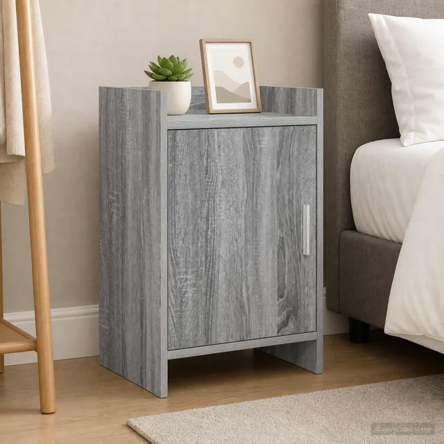 vidaXL Nachtkastjes 2 st Grijs Sonoma 40 x 30 x 60 cm Bewerkt hout, foto 4