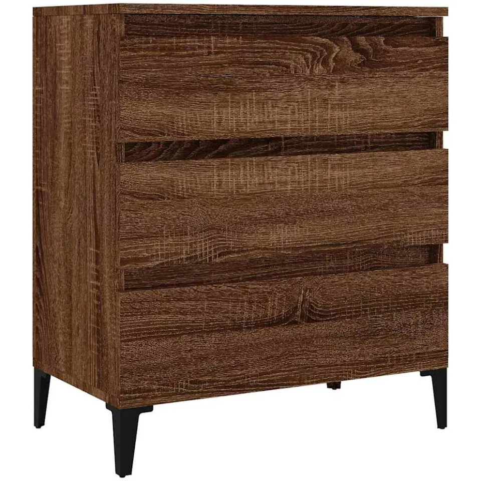 vidaXL Dressoir 60x35x70 cm bewerkt hout bruin eikenkleur