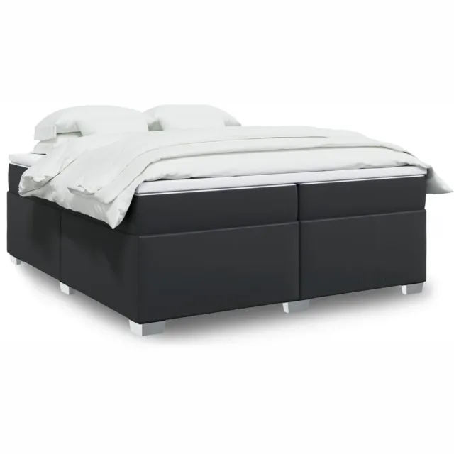 vidaXL Boxspring met matras kunstleer zwart 200x200 cm