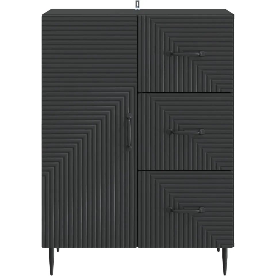 vidaXL Dressoir met lade Zwart 66 x 34,5 x 89,5 cm Bewerkt hout, foto 3
