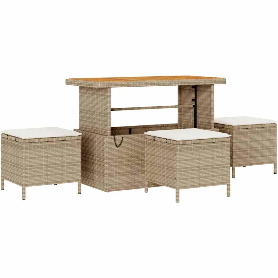 vidaXL Tuin Sofa Set 13 st Beige poly rattan, foto 4