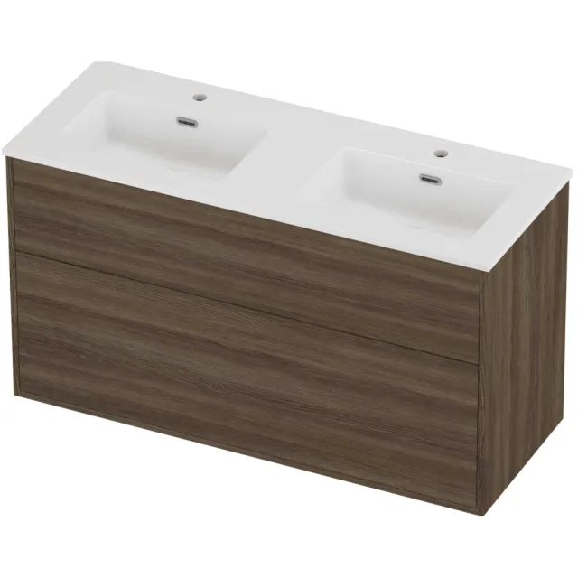 Proline Tribute Badmeubelset Porselein Elegant In Kader 120x46x67 cm Glans Wit Vital Oak Eiken