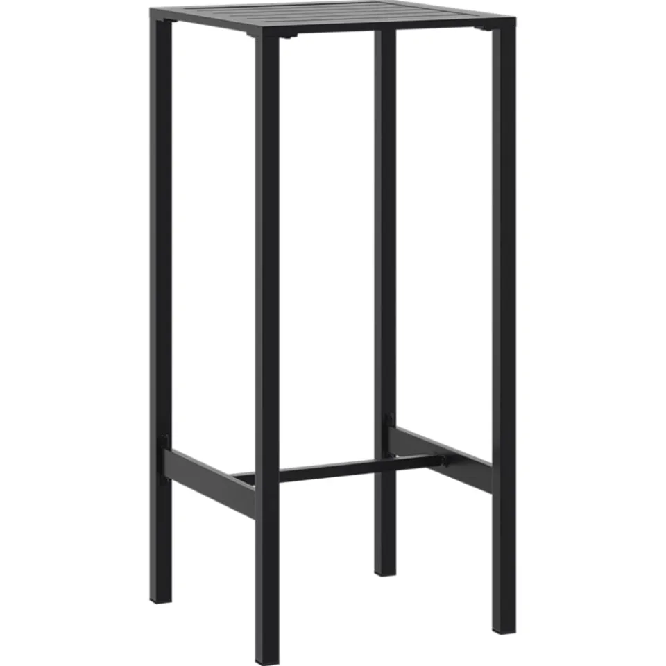 vidaXL Bartafel 50x50x110 cm gepoedercoat staal zwart