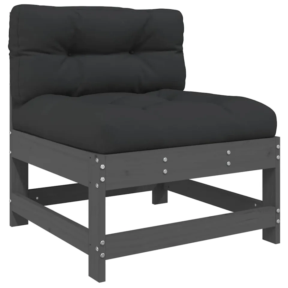 vidaXL 7-delige Loungeset met kussens massief hout grijs, foto 3