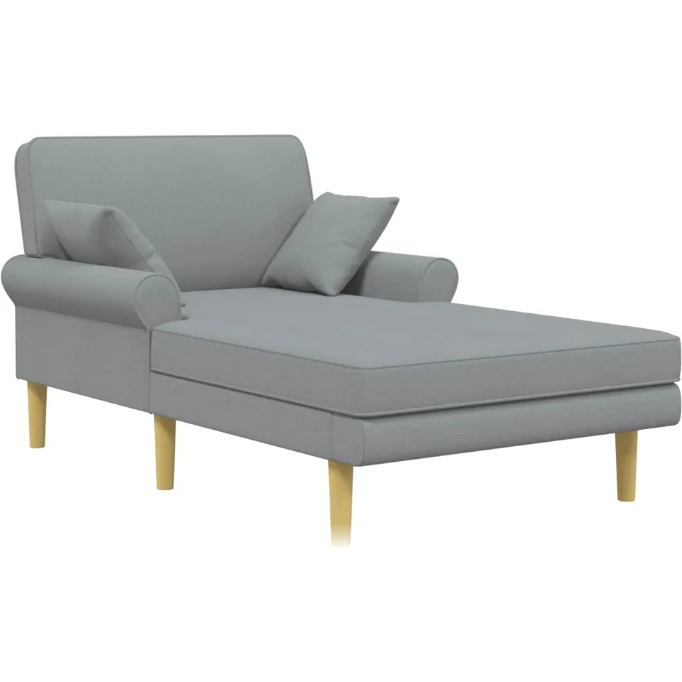 vidaXL Chaise longue Lichtgrijs Stof, foto 3