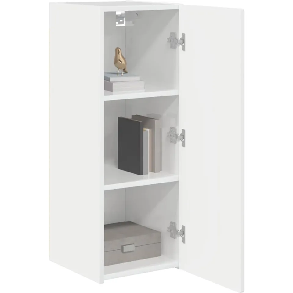 vidaXL TV Wandkast 30 x 31 x 80 cm Glanzend Wit Bewerkt hout