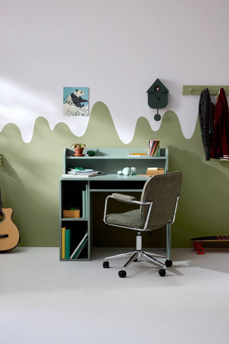 NOUS Kids tiener bureau Hillen olijfgroen, foto 3