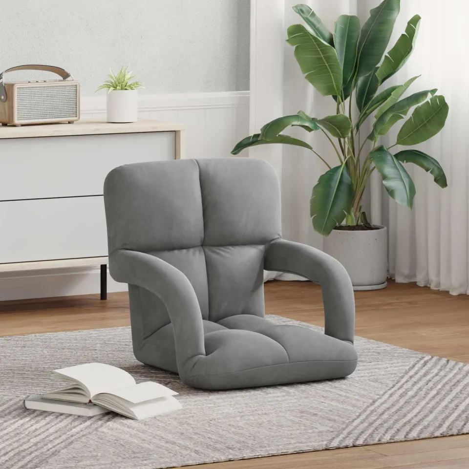 vidaXL Verstelbare vlo stoelen Donkergrijs Fluweel, foto 3