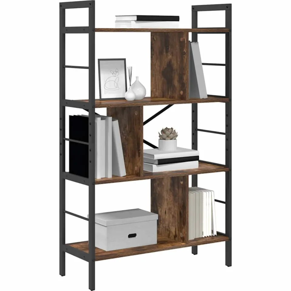 vidaXL Boekenkast Gerookt eiken 75 x 30 x 123,5 cm Bewerkt hout Bruin