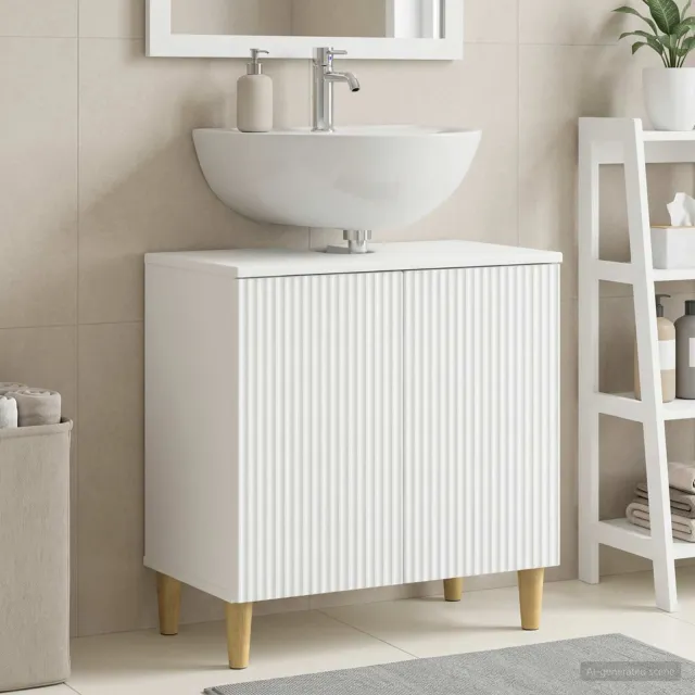 vidaXL Badkamer wastafelkast ARNHEM Wit 59,5 x 31,5 x 59 cm, foto 2