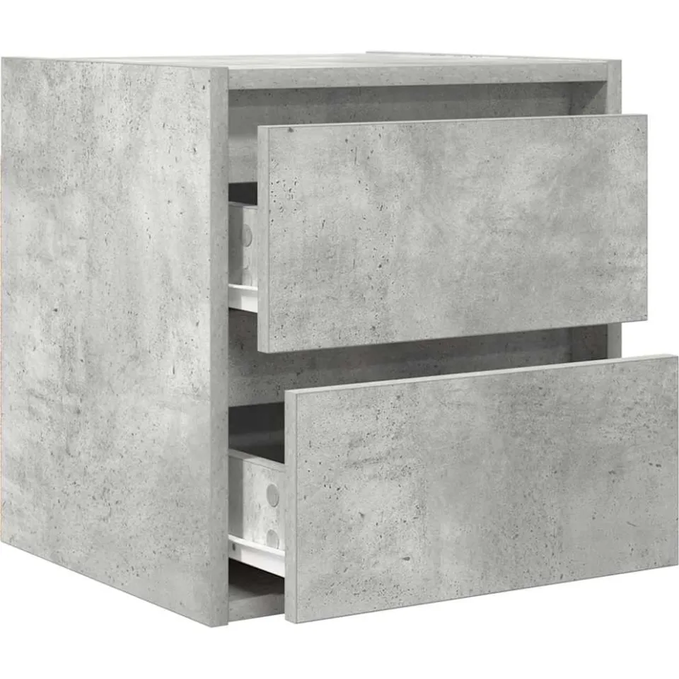vidaXL Nachtkastje wandgemonteerd 38x34x40 cm betongrijs grijs, foto 4