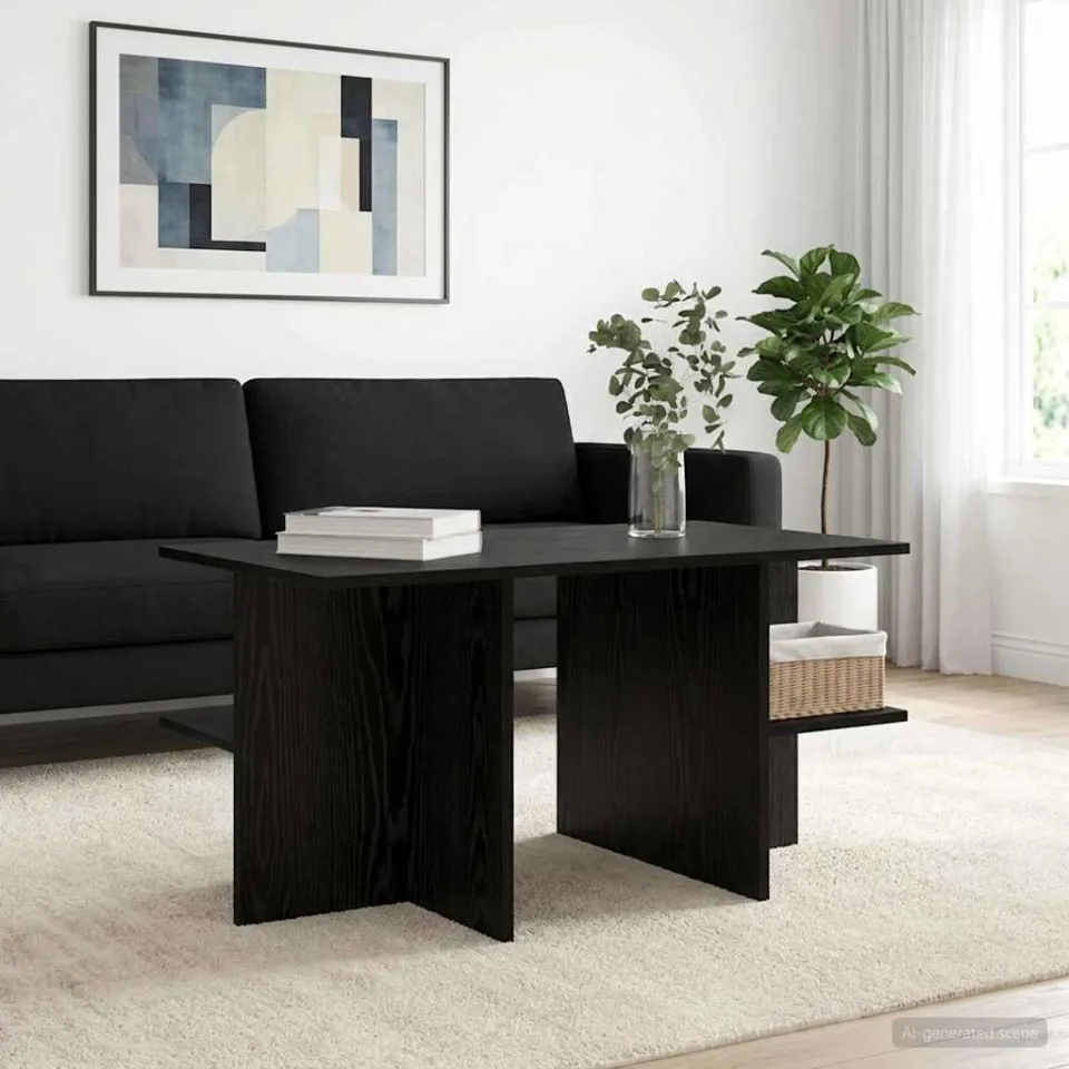 vidaXL Salontafel Zwart eiken 87 x 50 x 45 cm Geconstrueerd hout, foto 4