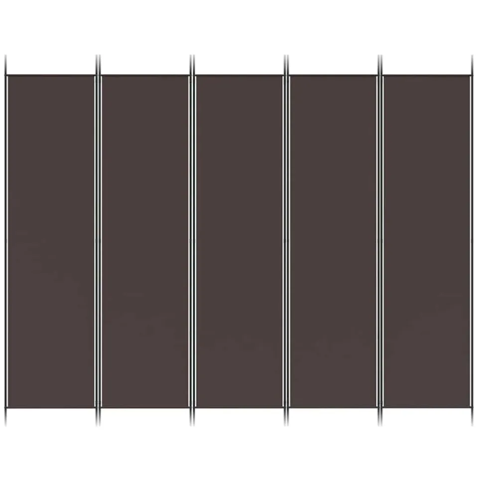 vidaXL Kamerscherm met 5 panelen 250x200 cm stof bruin