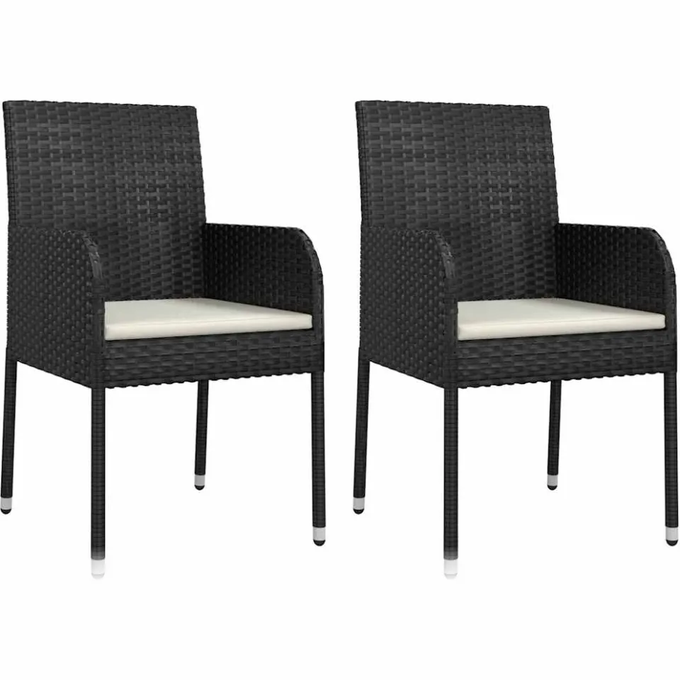 vidaXL 9-delige Tuinset poly rattan zwart
