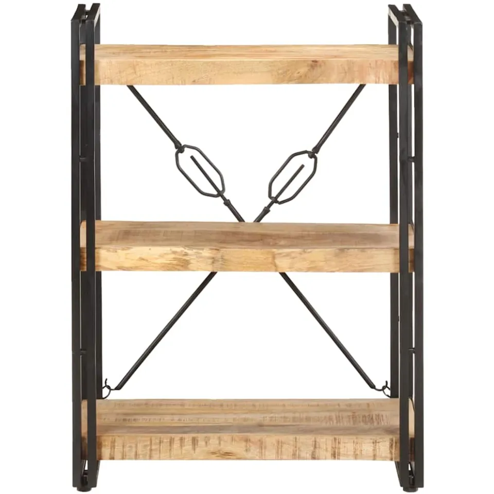 vidaXL Boekenkast met 3 schappen 60x30x80 cm massief mangohout bruin, foto 2