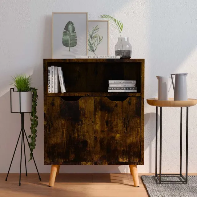vidaXL Dressoir 60x30x72 cm bewerkt hout gerookt eikenkleurig Bruin