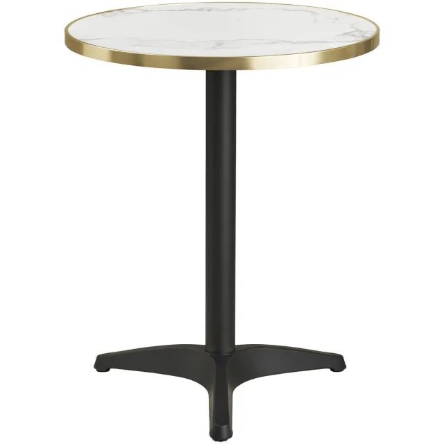 House Nordic Bistrotafel - Rond Marmerlook - Ø60x73cm Off White
