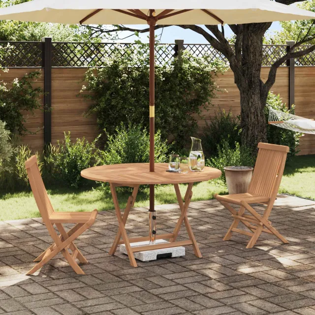 vidaXL Tuin Bistro Set 3 st Naturel Massief Teakhout Bruin