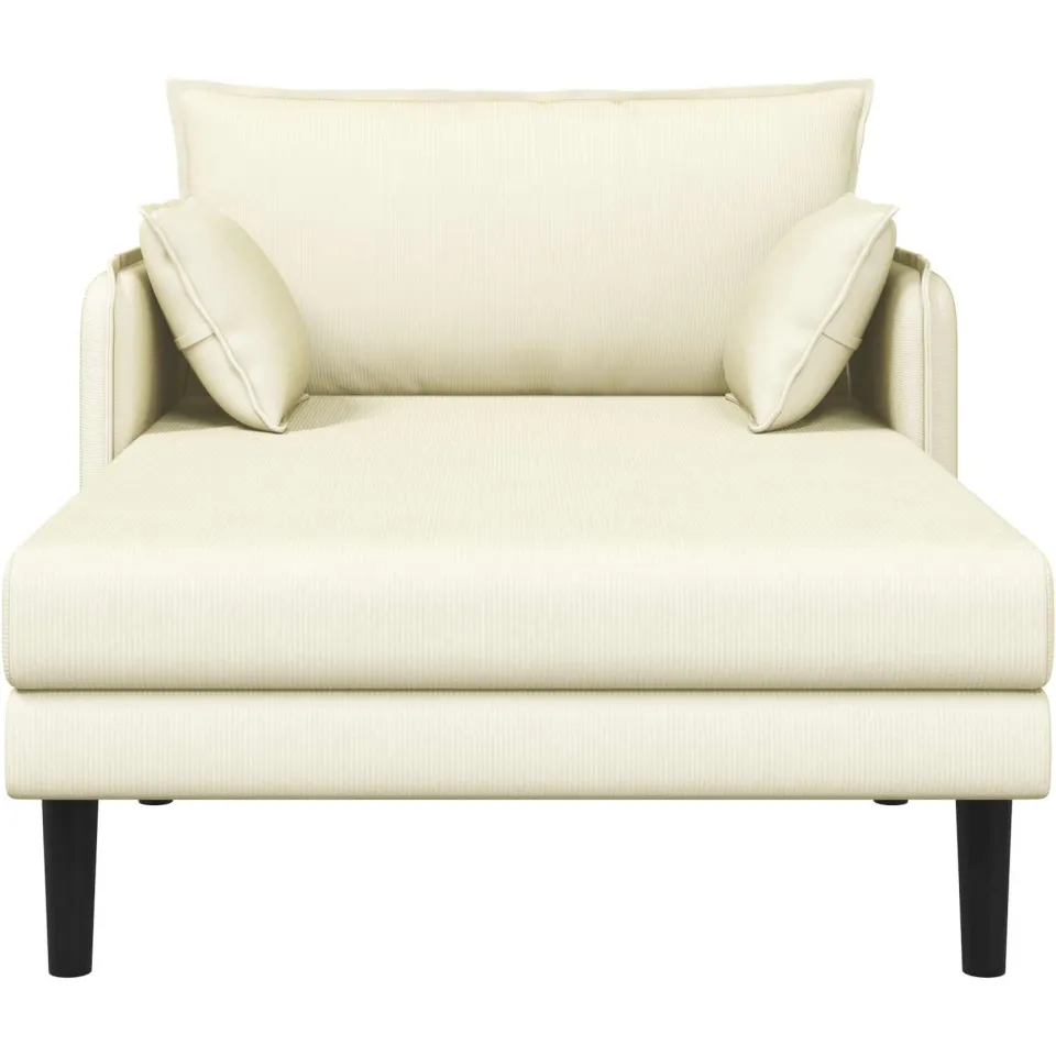 vidaXL Grote chaise longue Crèmekleurig Katoenen stof